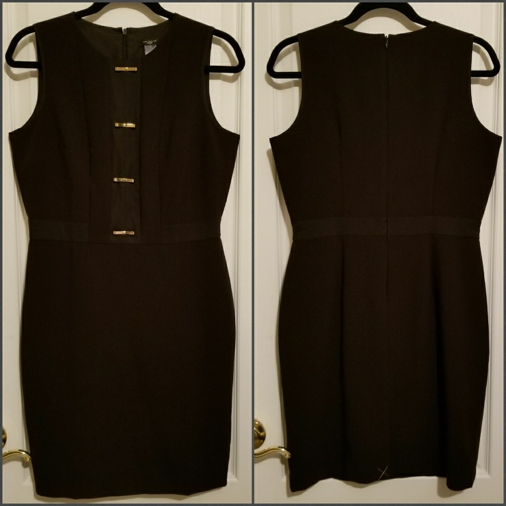 NWT Ann Taylor Black Knee Length Sheath Dress - Picture 2 of 6